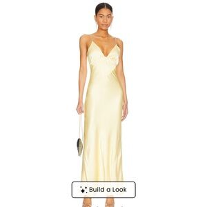Elegant Yellow Satin Dress